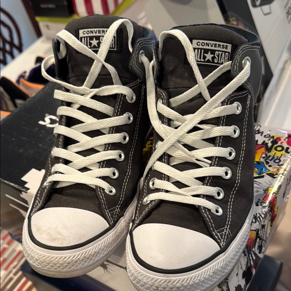 Converse Black and White Athletic High-Tops
